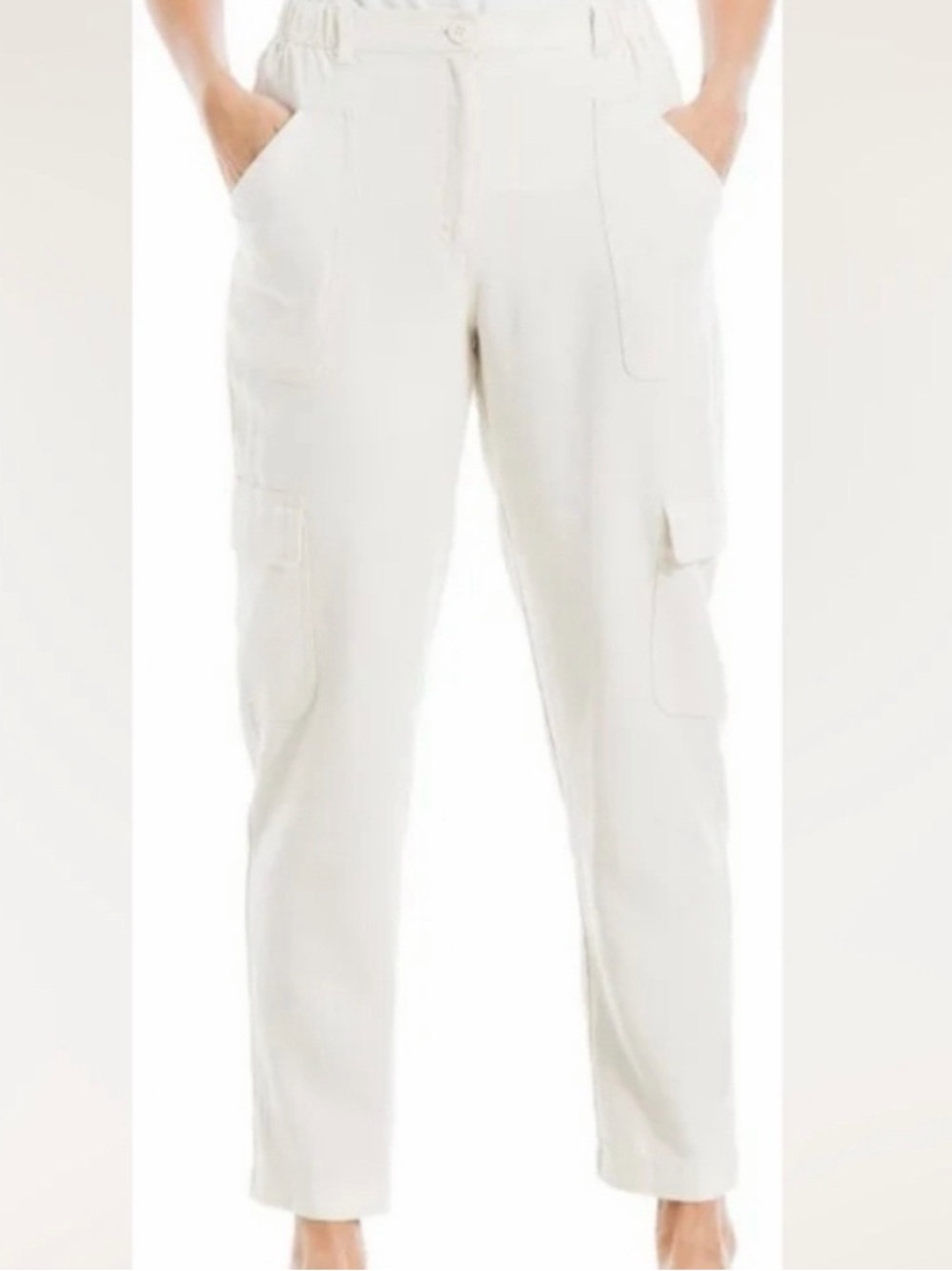 Max Studio London Ivory Cargo Pant Size XS New